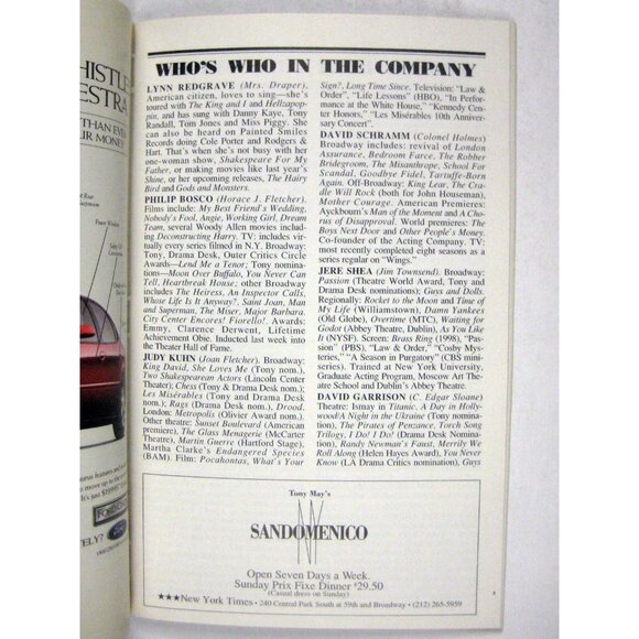 Strike Up the Band Playbill 1998 City Center Encores Lynn Redgrave Philip Bosco - Picture 8 of 9